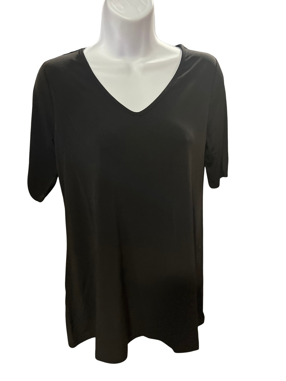 Susan Graver Modern Essentials Liquid Knit Tunic Black XXS